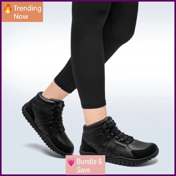 Warm Waterproof Winter Boots Wide Toe Box Zero Drop Outdoor Shoes - Picture 3 of 8